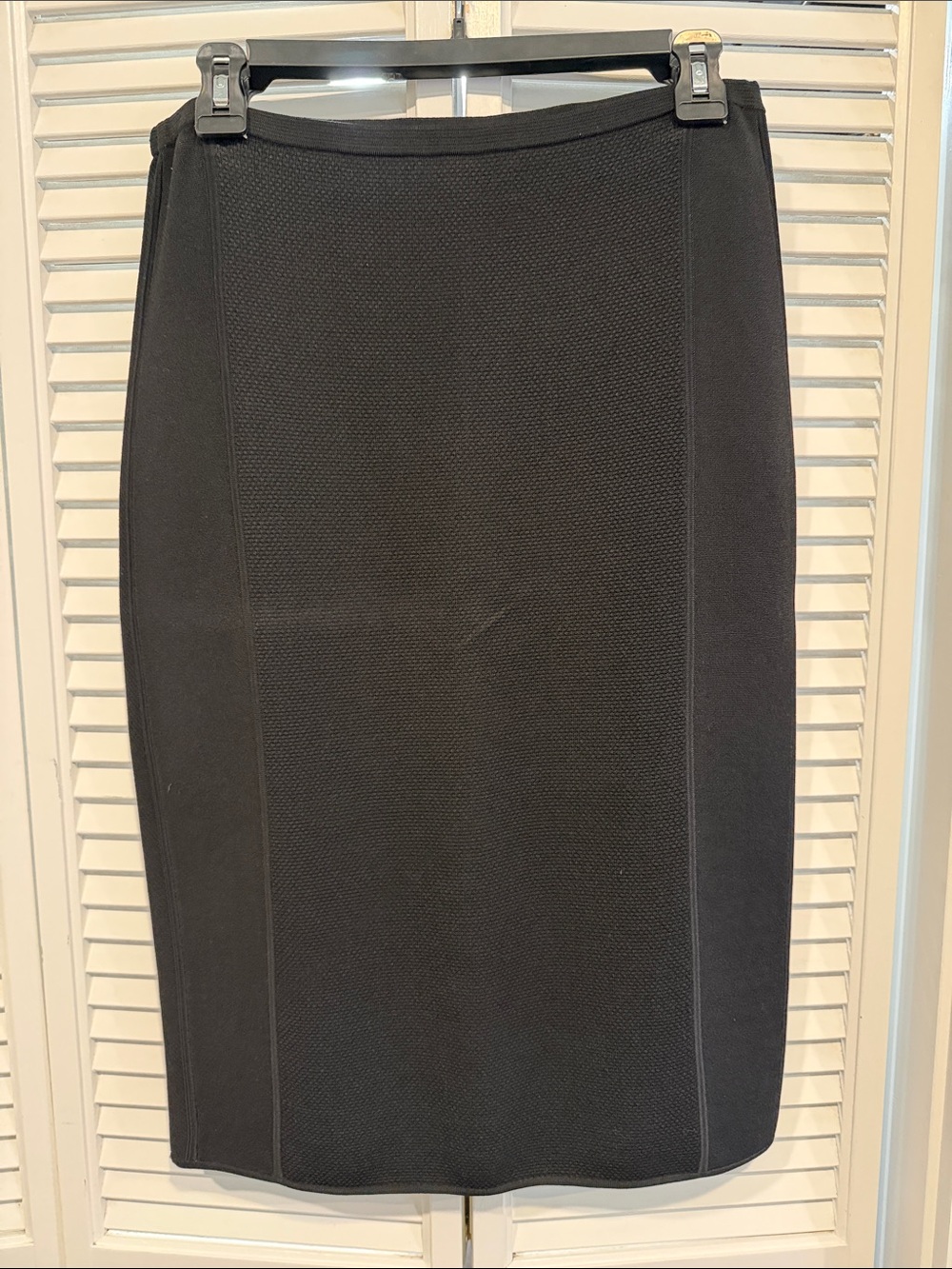 Diane Von Furstenberg Black Textured Pencil Skirt